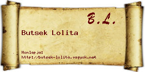 Butsek Lolita névjegykártya